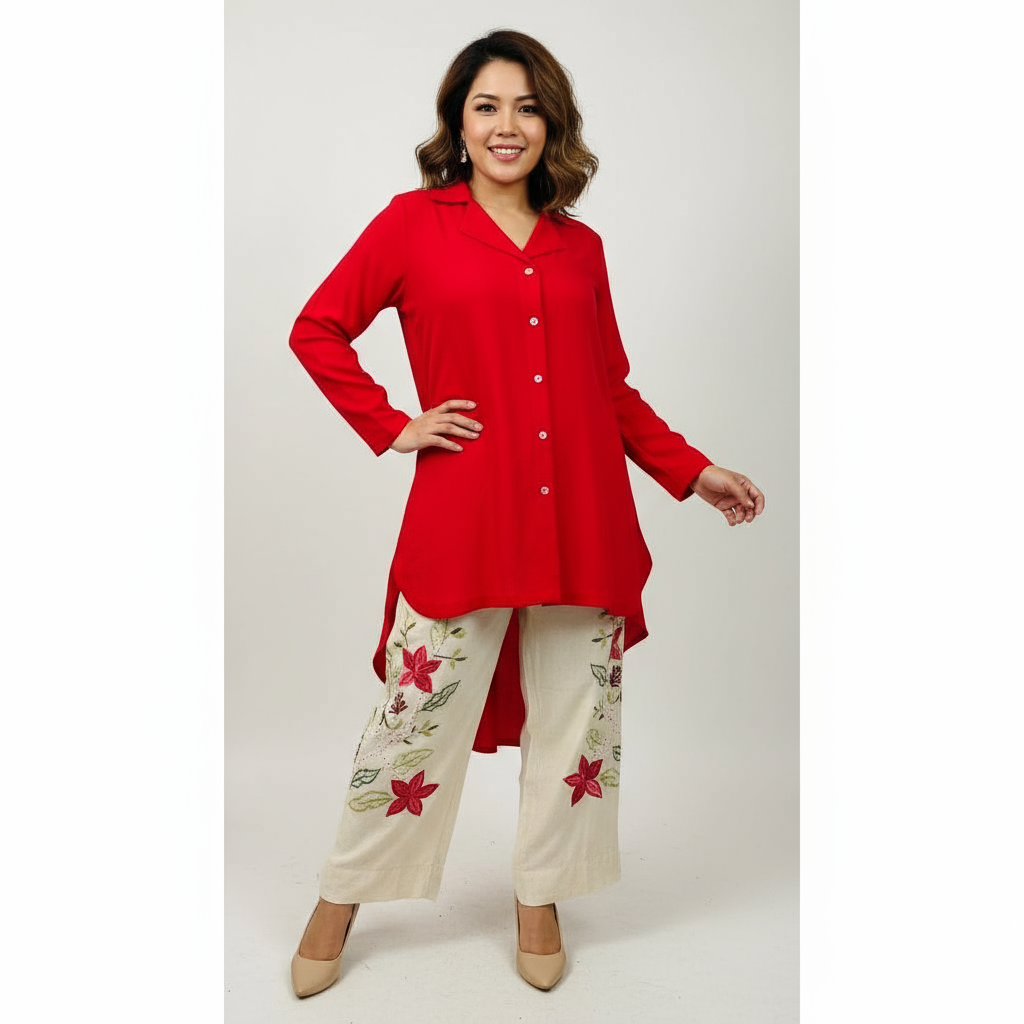 Red Creame Co-or Set